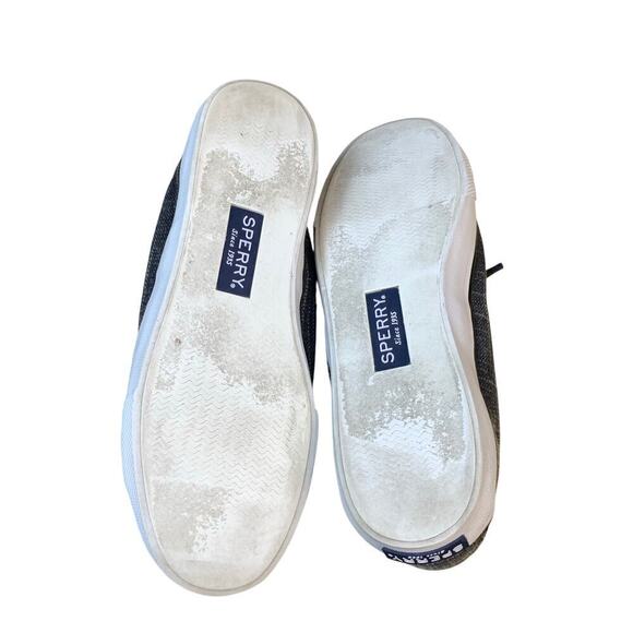 Sperry Black Grey Sparkle Slip-On Boat Shoes Size 7 - Picture 6 of 10